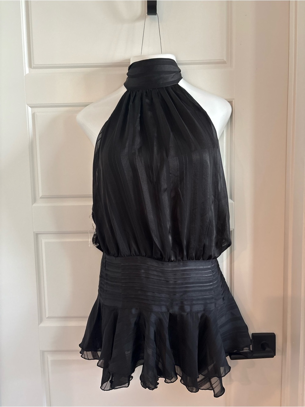 Peppermayo Black Halter Ruffled Mini Dress - Picture 4 of 7